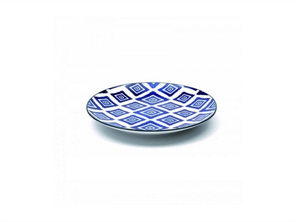ZAFFERANO S.R.L. Rhapsody in blue, piatto medio porcellana rombi, Ø 20,5 cm