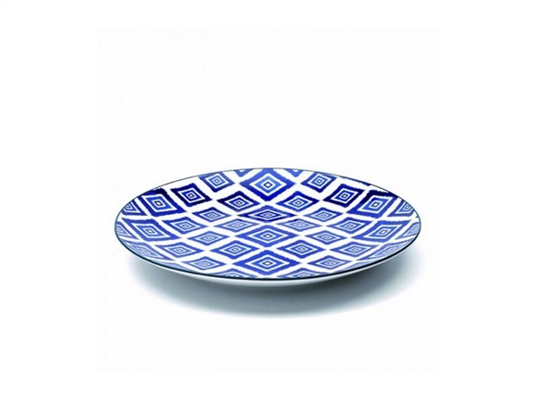ZAFFERANO S.R.L. Rhapsody in blue, piatto in porcellana rombi, Ø 27 cm