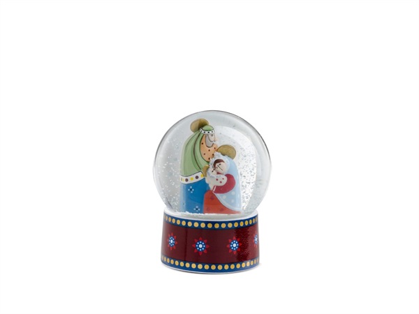 EGAN Palla di Neve Natale con luce Presepe, 7x9 cm