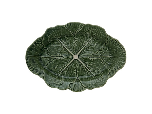 BORDALLO PINHEIRO Couve, piatto portata ovale piccolo verde 37,5 cm