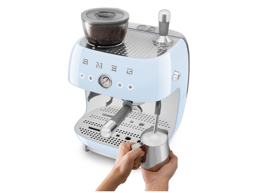 SMEG Macchina da Caffè Espresso Manuale 50's Style, azzurro