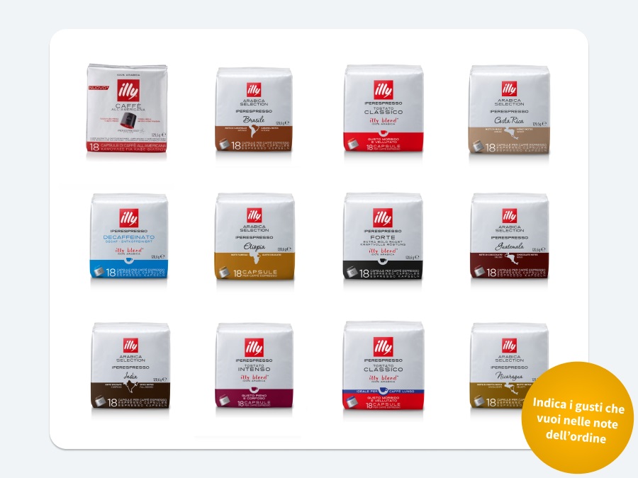 Illycaffe' s.p.a 12 confezioni da 18 capsule + macchina iperespresso y3.3  espresso & coffee bianca + caffè in capsule bundle