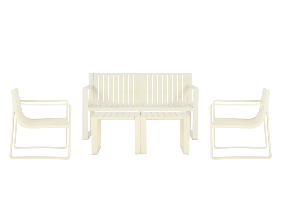 NOVITA' HOME Ajobi, set salotto da esterno bianco