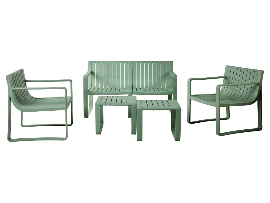 NOVITA' HOME Ajobi, set salotto da esterno verde salvia