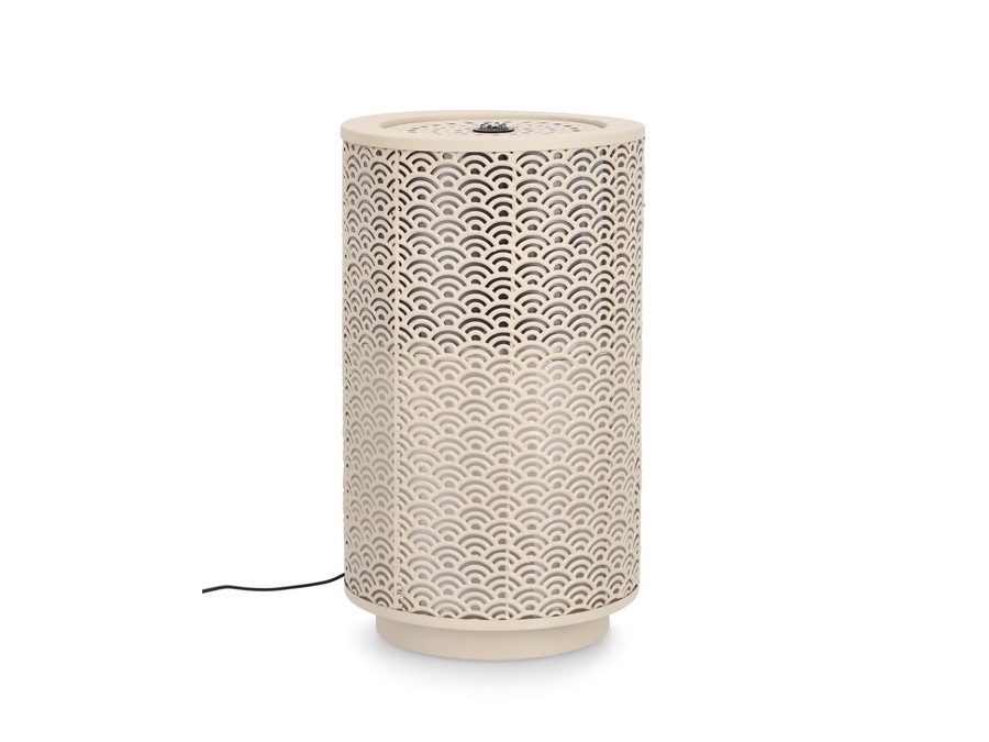 BIZZOTTO Akira, fontana cilindrica con led, beige, Ø30x51,5h cm