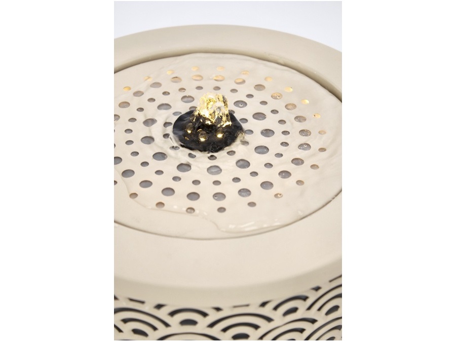 BIZZOTTO Akira, fontana tonda con led, beige, Ø25x23h cm