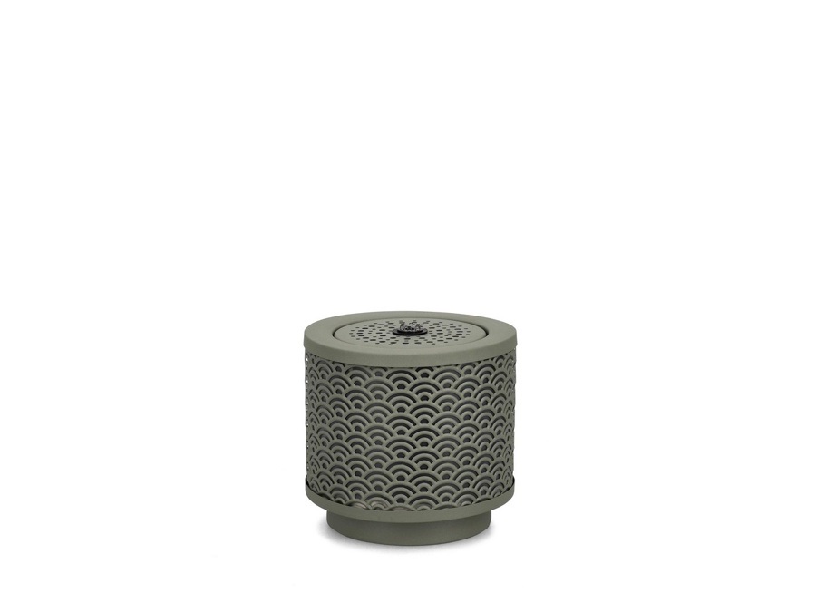 BIZZOTTO Akira, fontana tonda con led, verde salvia, Ø25x23h cm