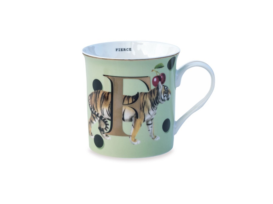 YVONNE ELLEN LONDON Alphabet, mug lettera f - fierce