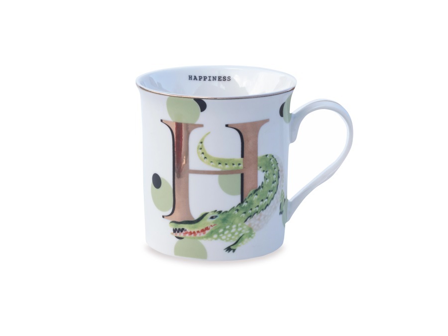 YVONNE ELLEN LONDON Alphabet, mug lettera h - happy