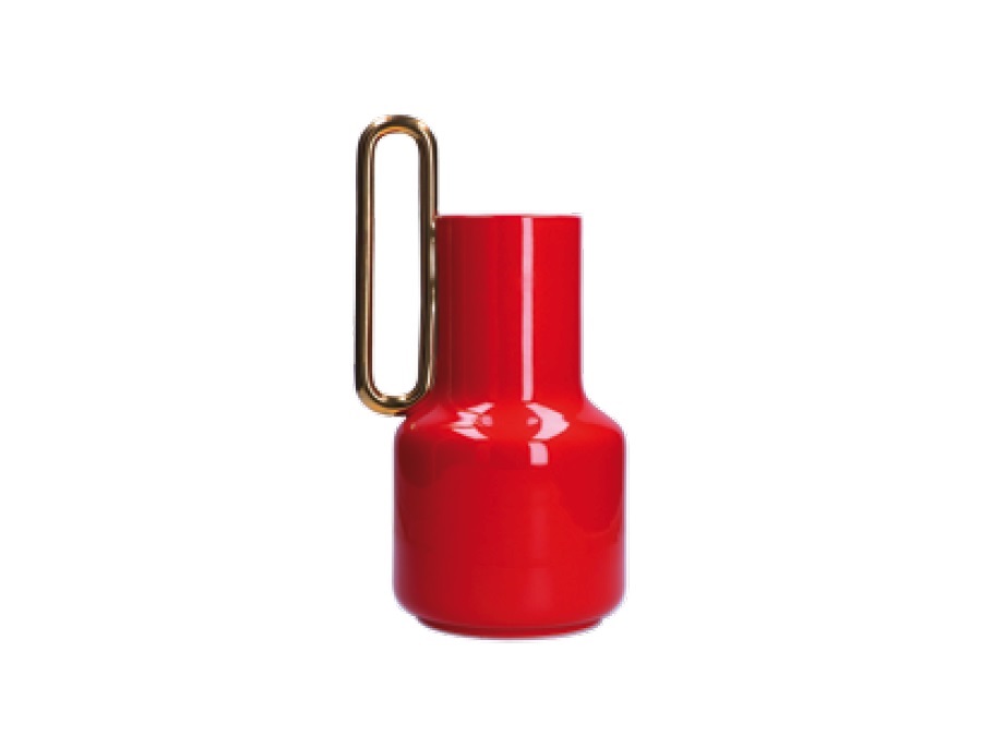 RITUALI DOMESTICI Altea, vaso basso rosso/oro