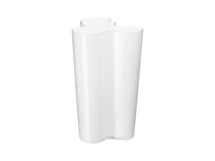 IITTALA Alvar Aalto, vaso bianco in vetro 251 mm