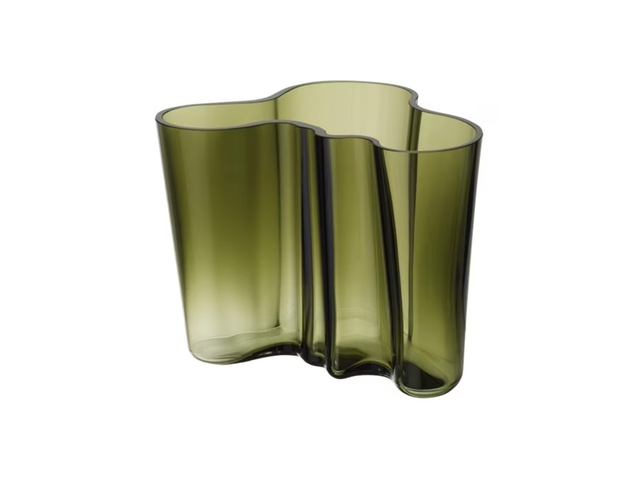 IITTALA Alvar Aalto, vaso verde muschio in vetro 160 mm