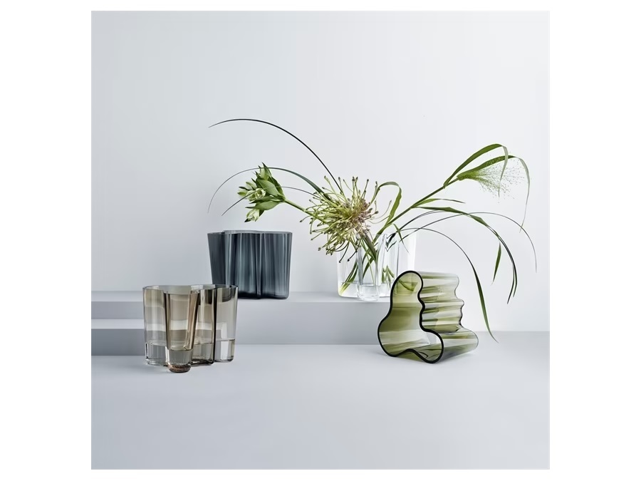 IITTALA Alvar Aalto, vaso verde muschio in vetro 160 mm
