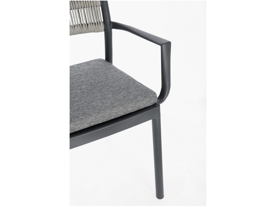 BIZZOTTO Alvin, sedia con braccioli con cuscino antracite/grigio chiaro