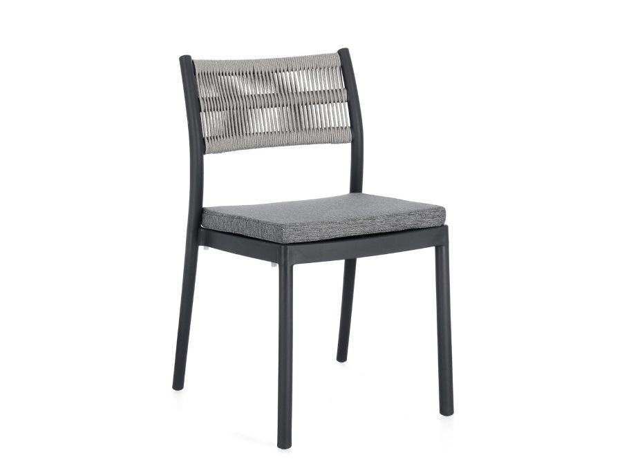 BIZZOTTO Alvin, sedia con cuscino antracite/grigio chiaro