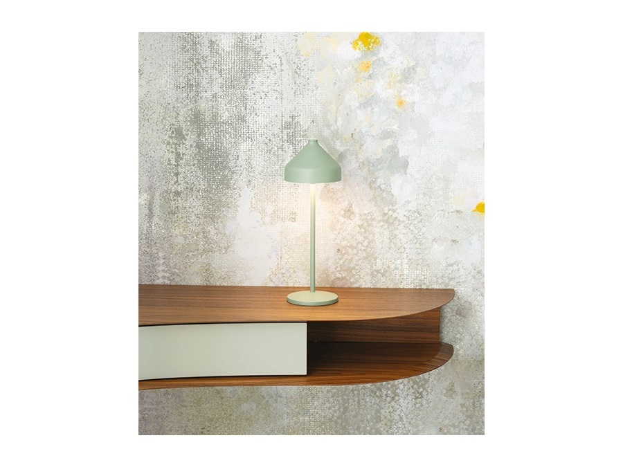 ZAFFERANO S.R.L. Amelie pro, lampada da tavolo ricaricabile - verde foglia