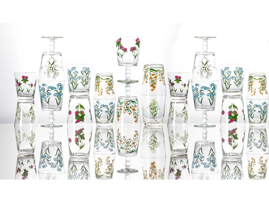 LIVELLARA S.R.L. Ancora più flora, set 4 bicchieri