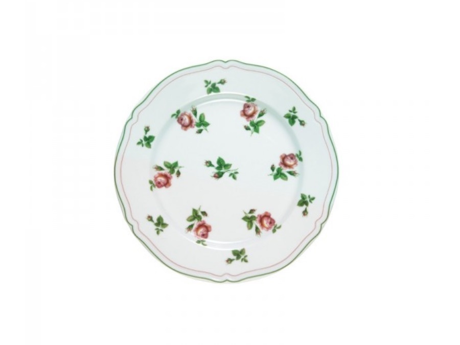 LE COQ Anthiros bianco con filo verde, Piatto frutta Ø 21 cm