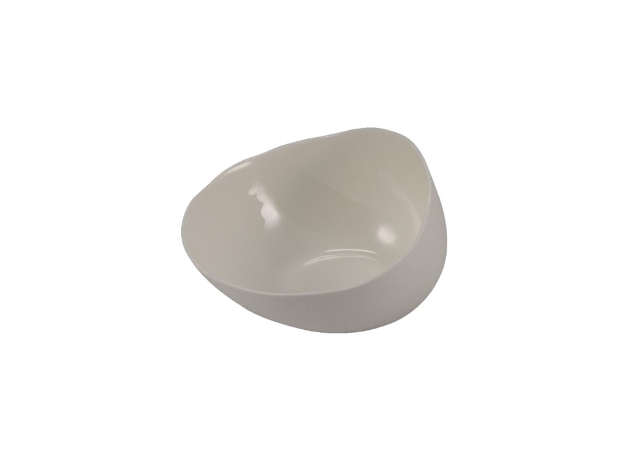 LE COQ Aphros, coppetta obliqua bianco - 12,5x12,5x7,5h cm