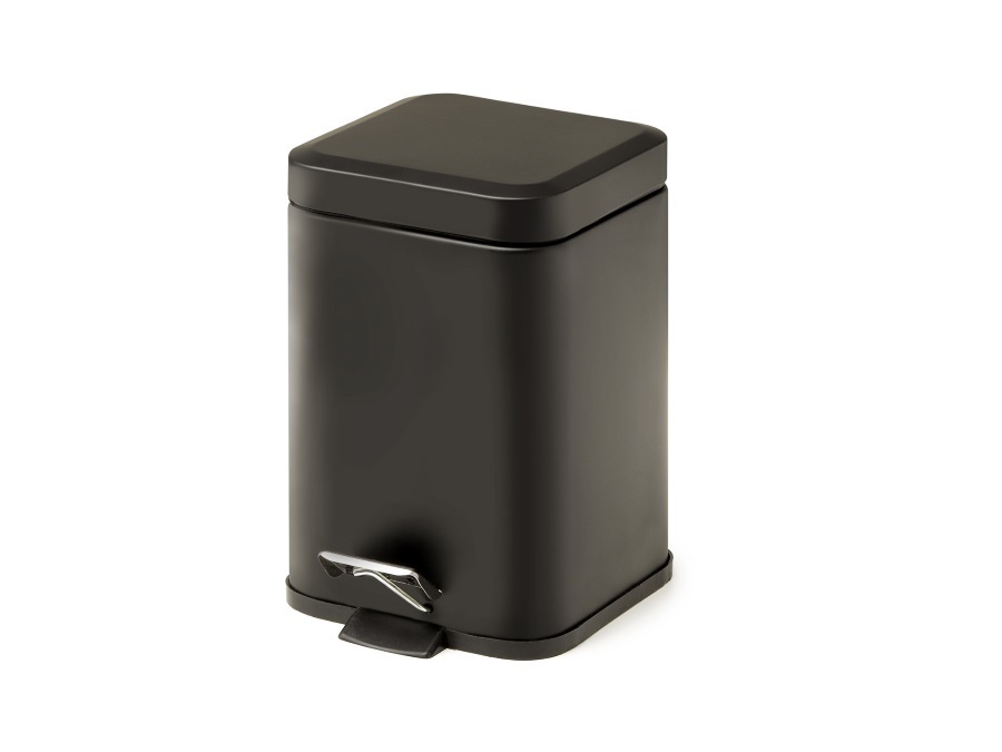 GEDY SPA Argenta, portarifiuti quadrato 3lt nero matt