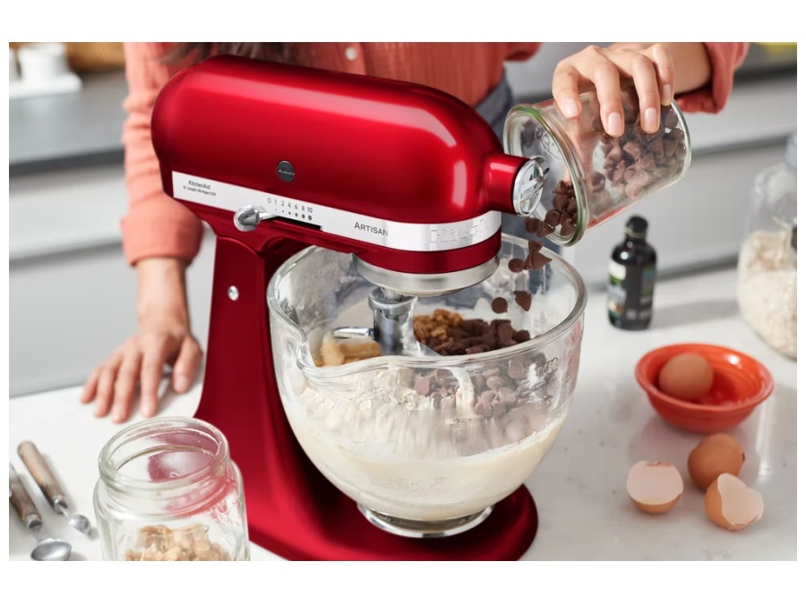 KITCHENAID Artisan, planetaria con testa reclinabile 4,8 Lt, accessori in acciaio inox, candy apple
