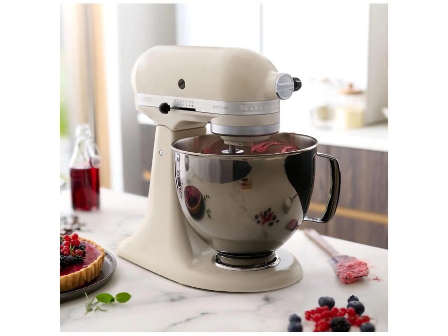 KITCHENAID Artisan, planetaria con testa reclinabile 4,8 Lt, accessori in acciaio inox, fresh linen