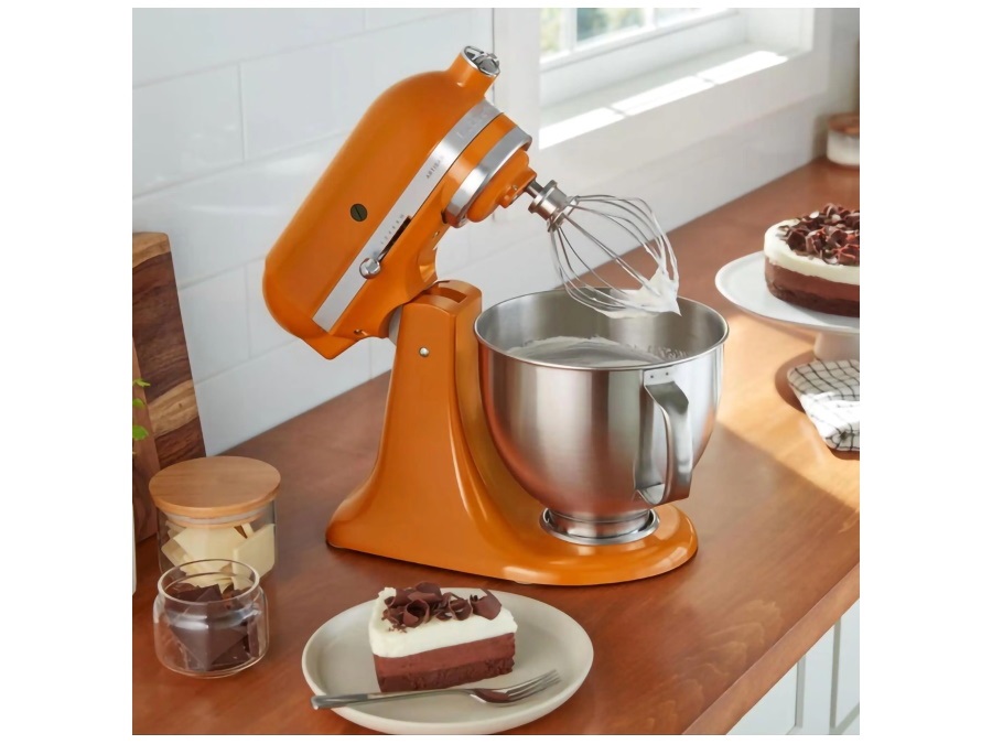 KITCHENAID Artisan, planetaria con testa reclinabile 4,8 Lt, accessori in acciaio inox, honey coty