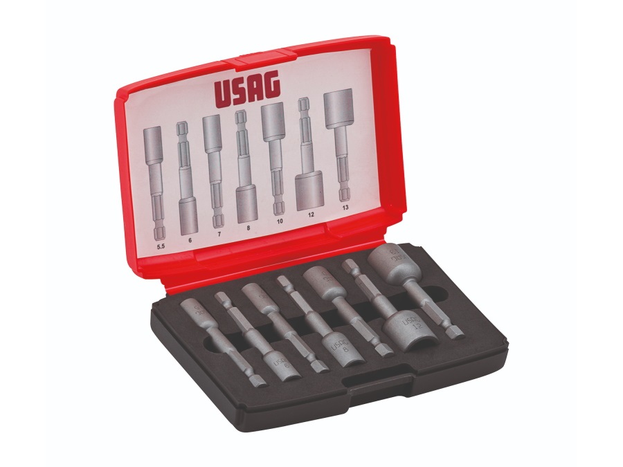 USAG ASSORTIMENTO DI INSERTI MAGNETICI A BUSSOLA PER VITI AD ESAGONO (7 PZ) - ATTACCO 1/4" - ART. 664 B/S7