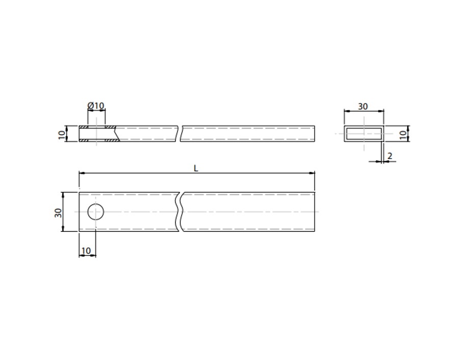 COMUNELLO ASTA DI COLLEGAMENTO TUBOLARE 30x10 mm, ART. 695 G