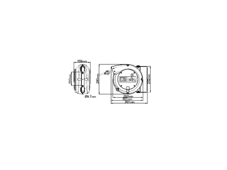 BETA UTENSILI Avvolgitore automatico con cavo 2x1,5 mm2