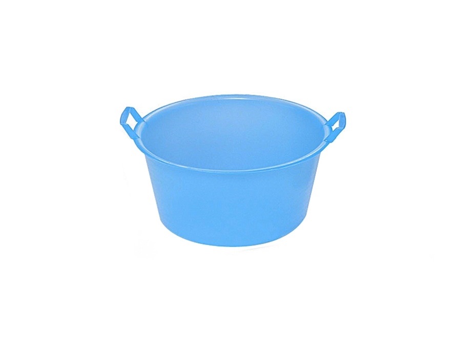 ICS SPA Bagno tondo in plastica con manici - azzurro ICS - DIAMETRO Ø 52 CM