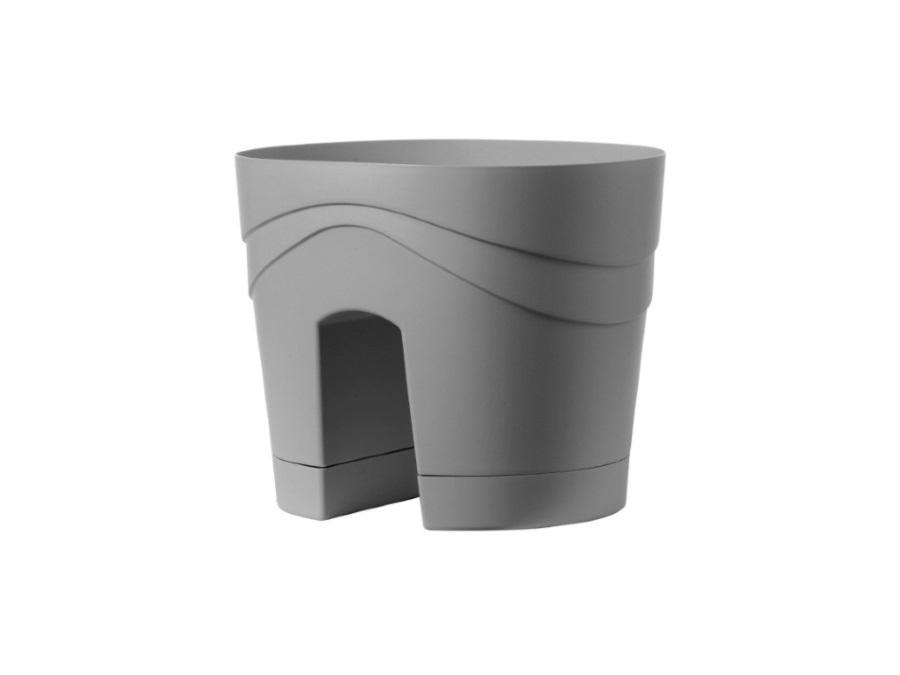 DEROMA Balcony Samba Vaso in plastica, concrete con riserva acqua Ø 30 cm