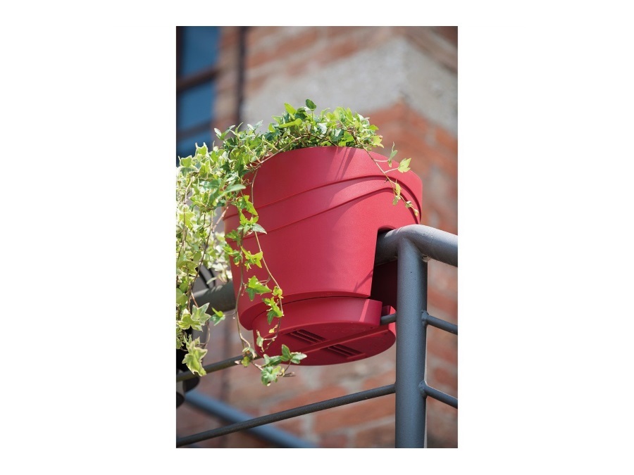 DEROMA Balcony Samba Vaso in plastica, concrete con riserva acqua Ø 30 cm