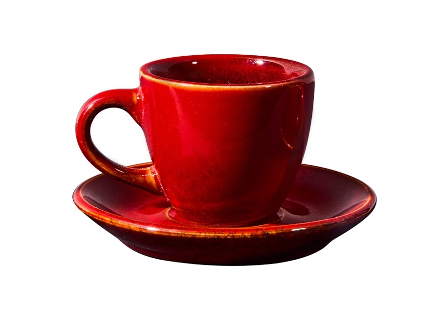 Novita' home baltico, tazzina caffè con piattino red