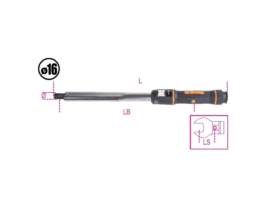 BETA UTENSILI Barra dinamometrica a scatto per serraggi destrorsi e sinistrorsi precisione di serraggio +/- 3%