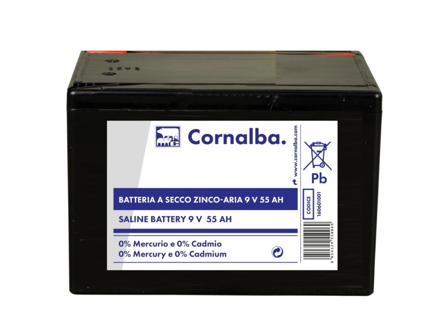 CORNALBA G.T. SRL BATTERIA A SECCO ZINCO-ARIA 9 V 55 Ah, 16,5 x11 x 11 cm