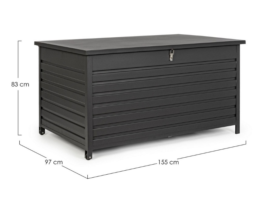 BIZZOTTO Baule portacuscini large con ruote atlantic antracite yk13