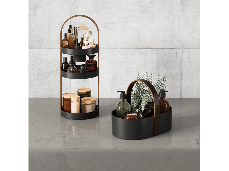 UMBRA Belwood, organizer per cosmetici, nero/noce