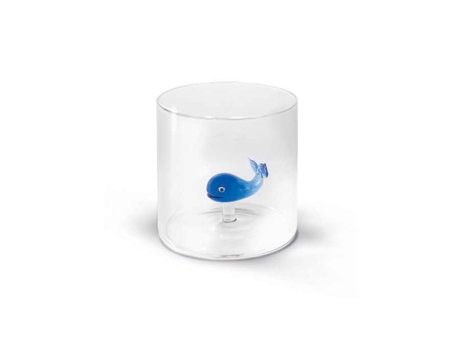 WD LIFESTYLE Bicchiere in vetro 250 ml, balena