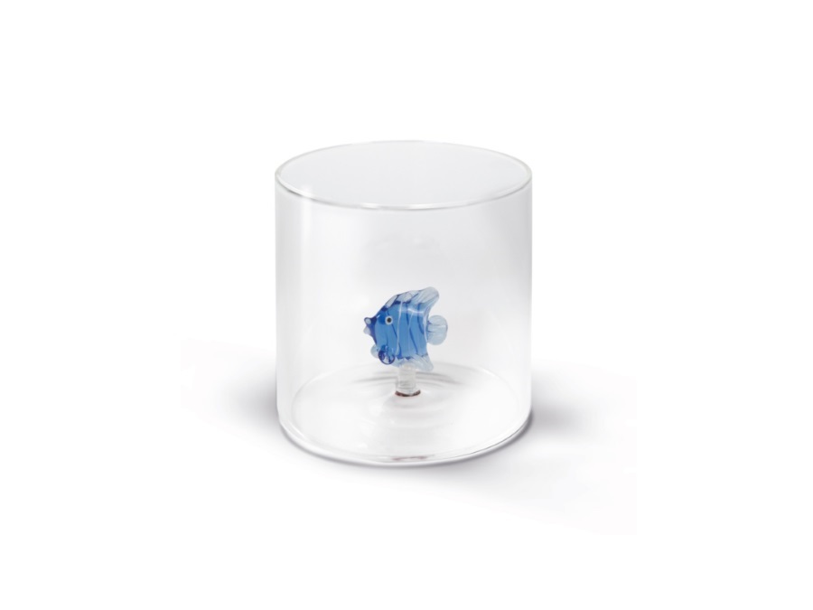 WD LIFESTYLE Bicchiere in vetro 250 ml, pesce azzurro