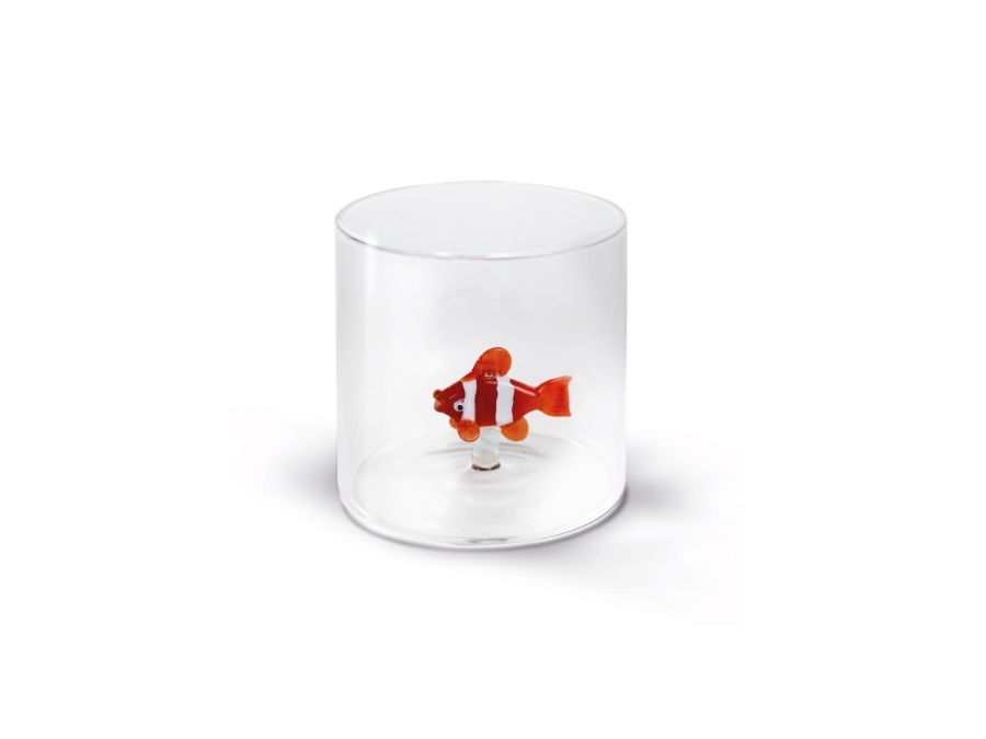 WD LIFESTYLE Bicchiere in vetro 250 ml, pesce pagliaccio