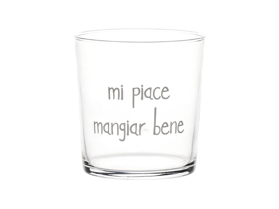SIMPLE DAY LIVING & LIFESTYLE Bicchiere Mi piace mangiar bene, 35,5 cl
