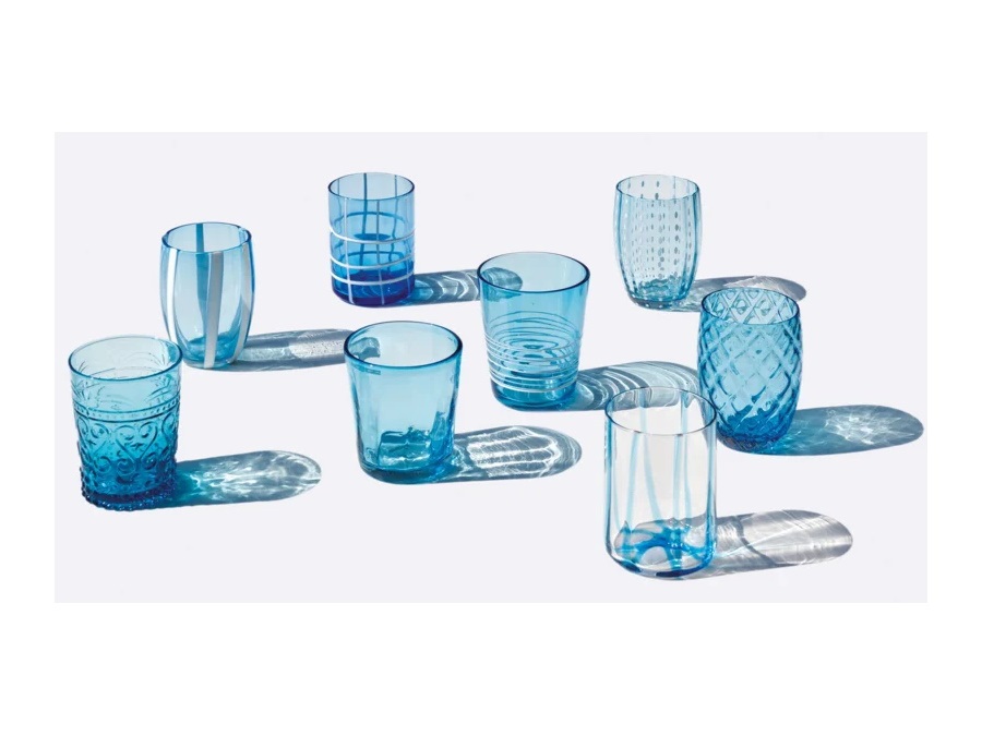 ZAFFERANO S.R.L. BICCHIERI COLORATI ASSORTITI MELTING POT ACQUAMARINA ZAFFERANO CF.6PZ