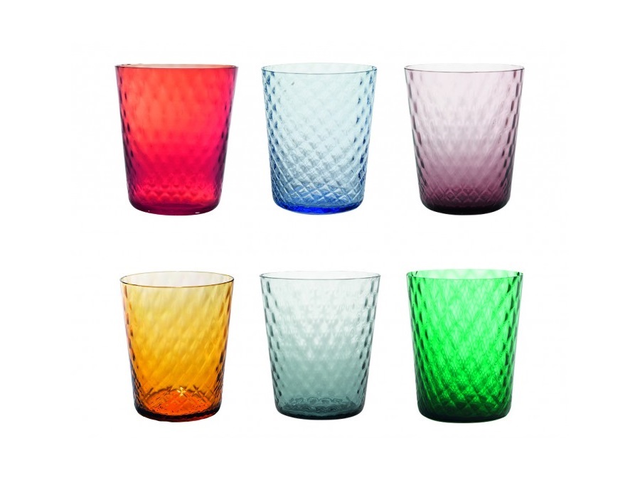 ZAFFERANO S.R.L. BICCHIERI VENEZIANO TUMBLER ZAFFERANO SET 6 PZ COLORI ASSORTITI