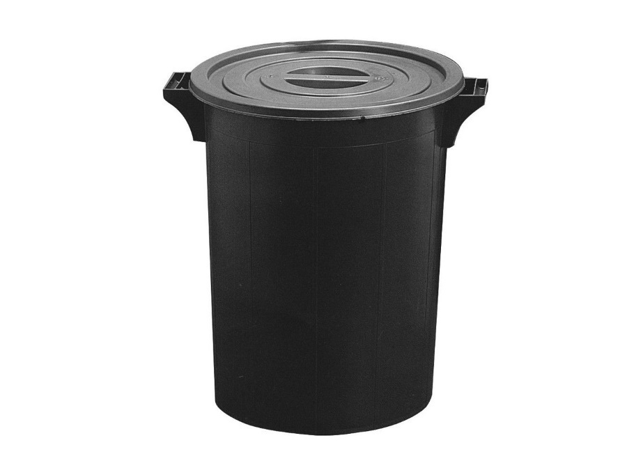 ICS SPA Bidone sovrapponibile nero con coperchio 50 lt ics