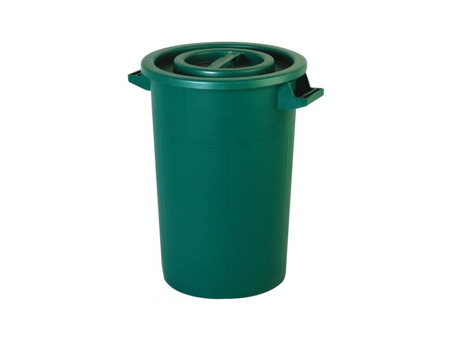 Ics spa bidone sovrapponibile verde con coperchio 75 lt ics