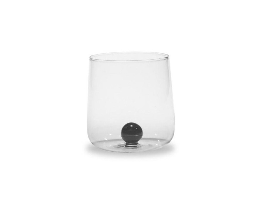 ZAFFERANO S.R.L. Bilia, Bicchiere tumbler trasparente/nero