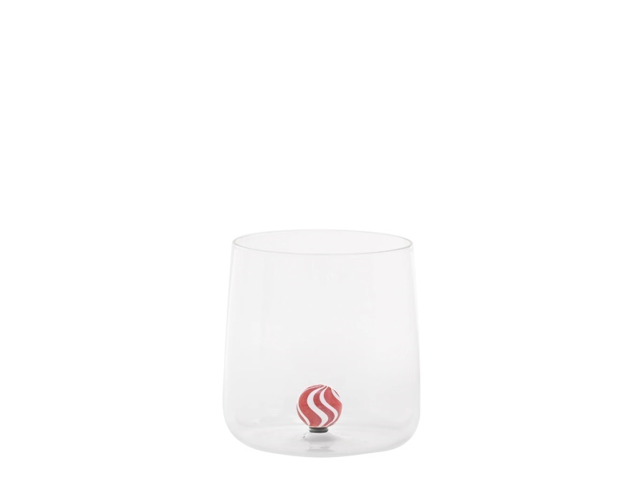 ZAFFERANO S.R.L. Bilia candy, bicchiere tumbler trasparente/rosso 44 cl