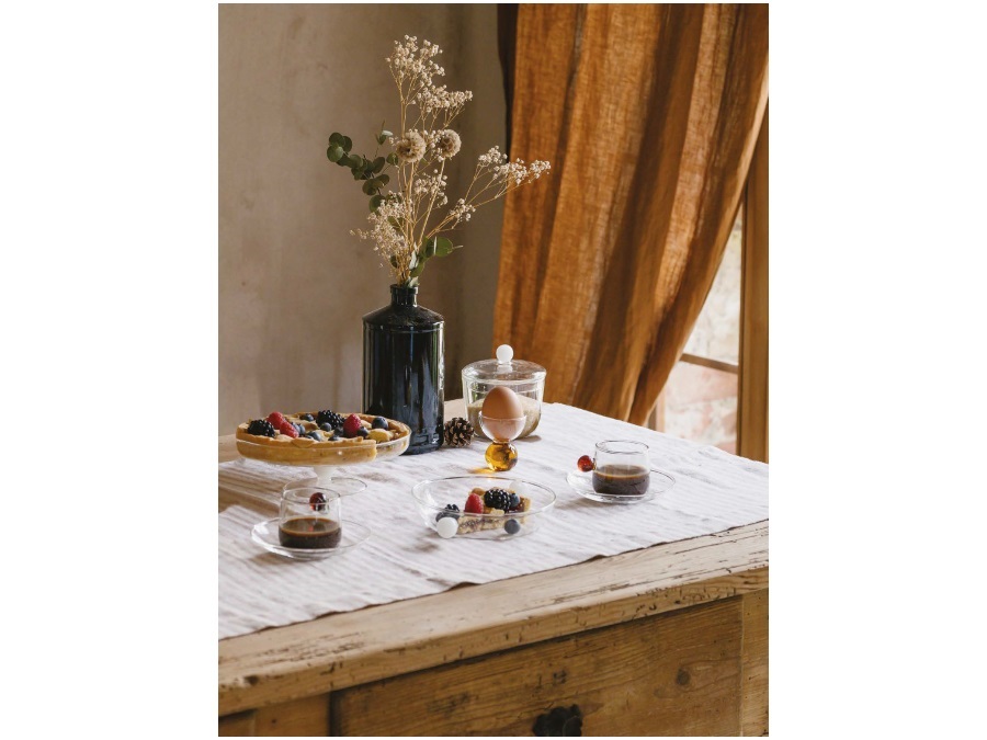 ZAFFERANO S.R.L. Bilia, tazza da tè con piattino trasparente/rosa 22 cl