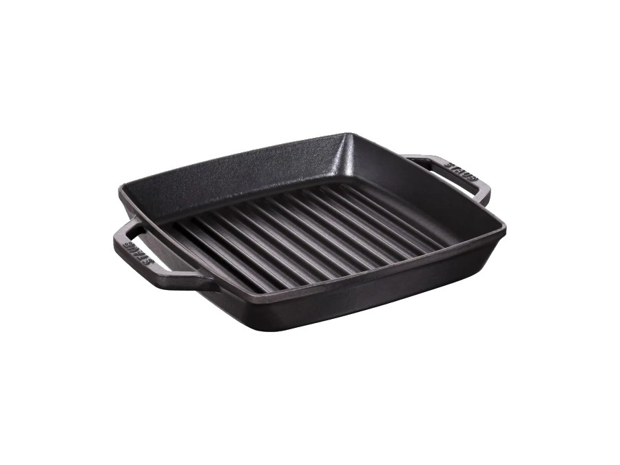STAUB Bistecchiera quadrata con manici in ghisa smaltata 28 cm - nero